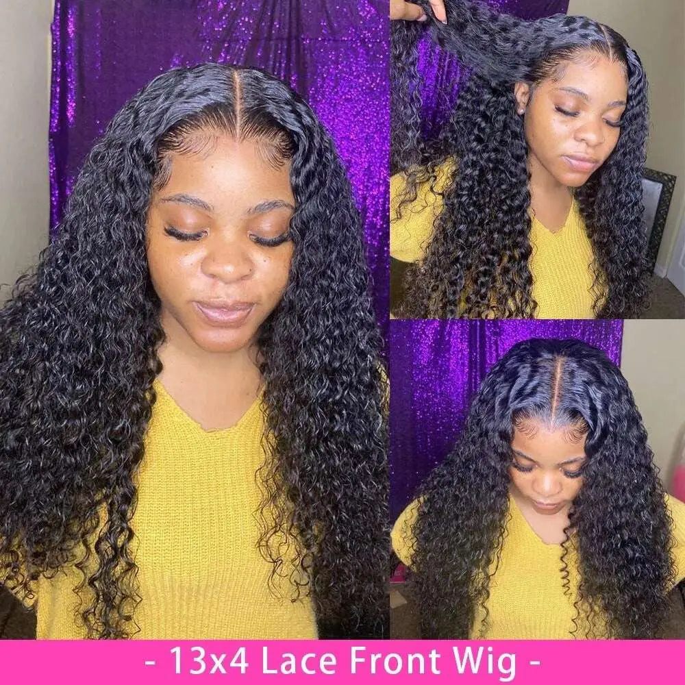 Voluminous Curly Human Hair Lace Front Wig